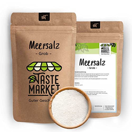 1 kg Meersalz fein | griechisches Meersalz | für den Salzstreuer | 100% natürlich von TASTE MARKET Guter Geschmack