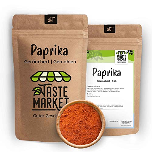 1 kg Paprika geräuchert | Paprikapulver smoked süß | Gewürz | geräuchert & gemahlen von TASTE MARKET Guter Geschmack