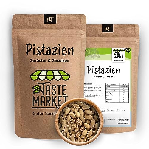 1 kg Pistazien | geröstet und gesalzen | mit Schale | Pistazienkerne ungeschält | TASTE MARKET von TASTE MARKET Guter Geschmack