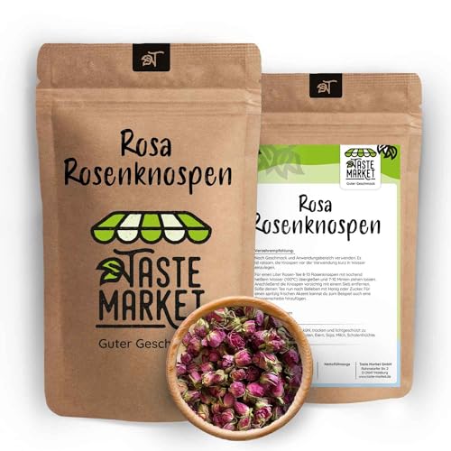 1 kg Rosenknospen rosa | Rosen Knospen ganz | getrocknet | Rosenblüten-Tee | auch zur Deko von TASTE MARKET Guter Geschmack