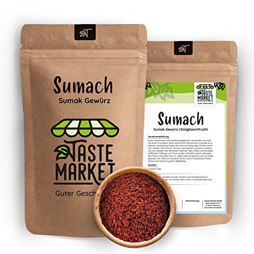 1 kg Sumach gemahlen | Sumak Gewürz | geschrotet Essigbaum | feines Aroma | TASTE MARKET Gewürzzubereitung | Essigbaumgewürz von TASTE MARKET Guter Geschmack