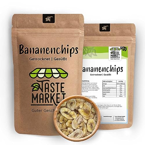 10 kg Bananenchips | knusprig | leicht gesüßt | ungeschwefelt | getrocknete Banane von TASTE MARKET Guter Geschmack