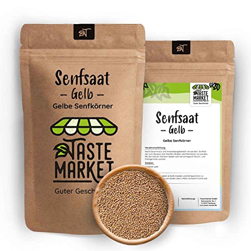 10 kg Senfsaat gelb | Senfkorn Senfkörner gelb | Senf Saat | Gewürz | gelbe Saat antürlich | Made in Germany von TASTE MARKET Guter Geschmack