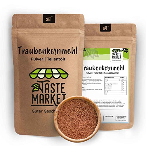 10 kg Traubenkernmehl | Traubenkern Pulver | fein gemahlen | teilentölt | Rohkost | glutenfrei von TASTE MARKET Guter Geschmack