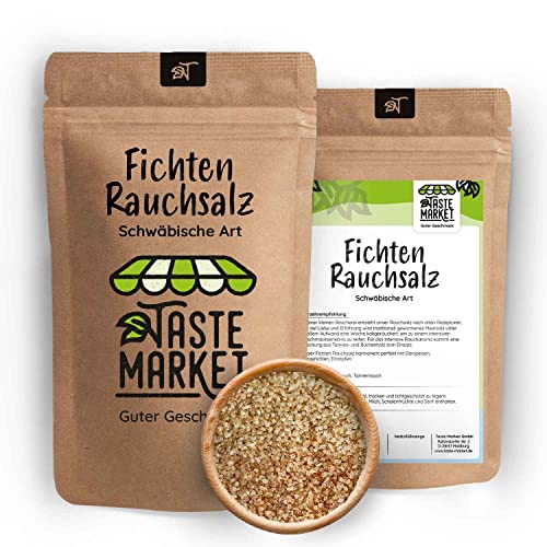 100 g Fichten Rauchsalz | Black Forest | Geräuchertes Salz | würzig-rauchiges Aroma | Meersalz | Tannen- und Buchengemisch | Gewürz | Taste Market von TASTE MARKET Guter Geschmack