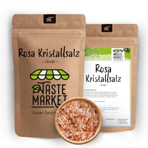 100 g grobes rosa Kristallsalz – auch bekannt als Himalaya Salz– Natursalz – aus Pakistan – Taste Market von TASTE MARKET Guter Geschmack