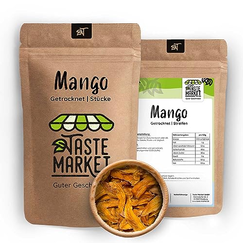 10x500 g Mango | getrocknet | Mangostreifen | Trockenobst | TASTE MARKET von TASTE MARKET Guter Geschmack