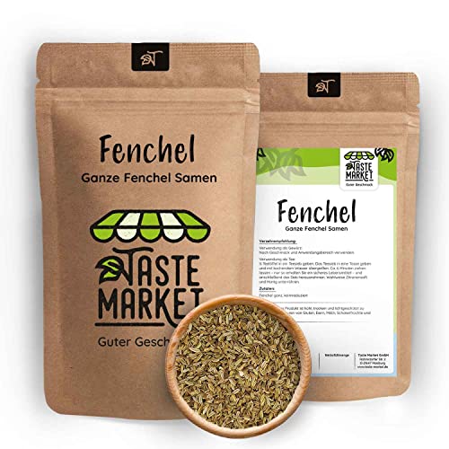 2 x 100 g Fenchel ganz | Fenchelsamen | Fenchel Samen | Aromatisch | Fencheltee | Tee Gewürz von TASTE MARKET Guter Geschmack