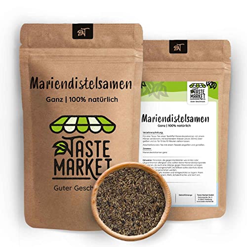 2 x 500 g Mariendistelsamen ganz – Mariendistel – Tee – Smoothie von TASTE MARKET Guter Geschmack