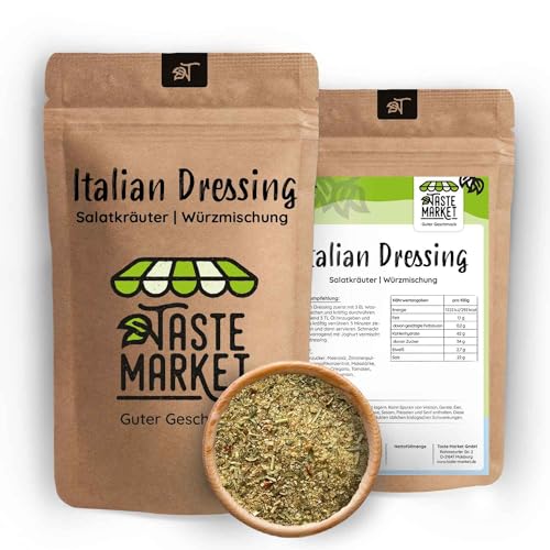 200 g Salatdressing italienische Art – Italian Dressing – Vorratspackung – Würzmischung für deinen Salat – Salatkräuter – Italienische Kräuter von TASTE MARKET Guter Geschmack