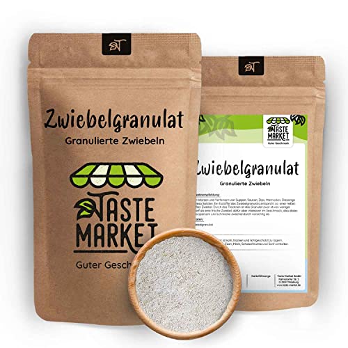 2x200 g Zwiebelgranulat | granulierte Zwiebeln | getrocknete Zwiebeln | Zwiebelgeschmack ohne Tränen | Taste Market von TASTE MARKET Guter Geschmack