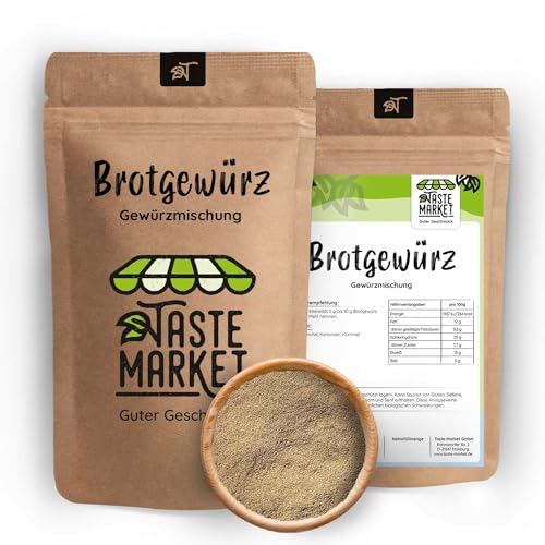 5 kg Brotgewürz gemahlen - Gewürzmischung für Brot – fein gemahlen – vier Gewürze – Anis, Kümmel, Fenchel, Koriander – Brotbacken von TASTE MARKET Guter Geschmack