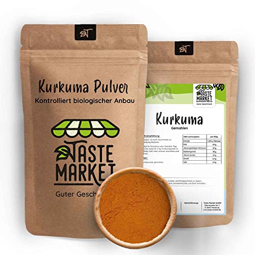 5 kg Kurkuma Pulver | Kurkumawurzel gemahlen | Wurzel | Gewürz | Curcumin Kurkumin | Curcuma Latte von TASTE MARKET Guter Geschmack