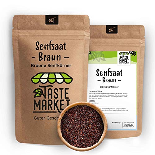 5 kg Senfsaat braun | Senfkörner ganz aromatisch | Gewürz Würzen Senf Herstellung von TASTE MARKET Guter Geschmack