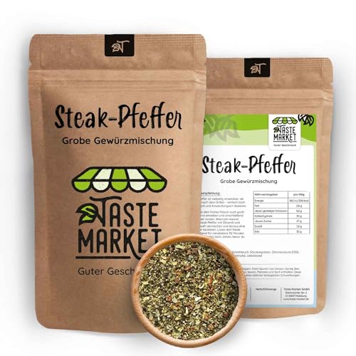 5 kg Steakpfeffer – grobes Steak Pfeffer – Gewürzmischung für Steaks & Fleisch – Taste Market von TASTE MARKET Guter Geschmack