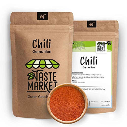 500 g Chilipulver | Chilischoten gemahlen | scharfes Pulver | Chilli rot von Taste Market von TASTE MARKET Guter Geschmack