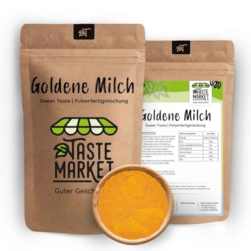 Goldene Milch 1 kg Sweet Taste süß Pulver Kurkuma Latte Gewürzmischung für Golden Drink von TASTE MARKET Guter Geschmack