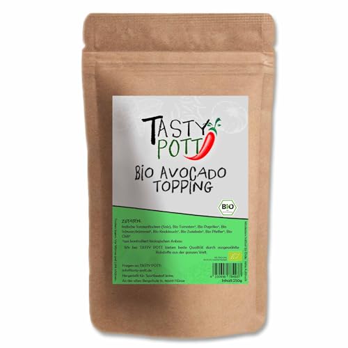 Tasty Pott Bio Avocado Topping 30 Gramm | Avocadoliebe | Toast & Brot | Gewürz Würze & Kochen | Gewürzmischung | Nachfüllpackung Nachfüllbeutel | Pfeffer & Salz | Bioprodukt von TASTY POTT