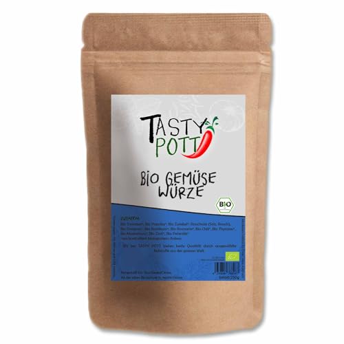 Tasty Pott Bio Gemüse Würze 1000 Gramm | Kochen & Braten | Würzen & Verfeinern | Gemüse Nudeln Kartoffeln | Nachfüllbeutel Vorteilspackung von TASTY POTT