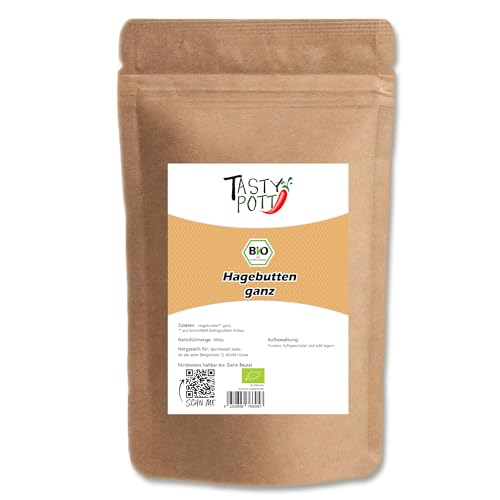 Tasty Pott Bio Hagebutten ganz - getrocknet I Getrocknete Früchte I Tee kochen I Vegane Ernährung I Vitaminreich I Heckenrose I Hagebutte I Im Beutel 1000g (2x1000g) von TASTY POTT