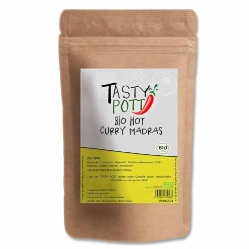 Tasty Pott Bio Hot Curry Madras Basisgewürze I Basic I Gewürze I Gewürzmischungen I Spices I Pulver I Würzig I Geschmack 30g von TASTY POTT