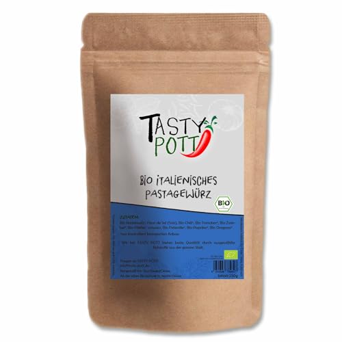 Tasty Pott Bio Italienisches Pastagewürz 30 Gramm | Kochen & Braten | Italienisch Italien Nudeln Pasta Pastagewürz | Bioqualität hochwertig | Nachfüllbeutel Vorteilspackung von TASTY POTT