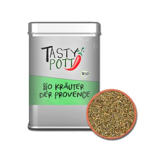 Tasty Pott Bio Kräuter der Provence | Kräutermischung | Gewürzmischung | Herbs | Mit Lavendel | Estragon | Beliebte Mischung | 55g Dose von TASTY POTT