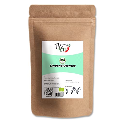 Tasty Pott Bio Lindenblütentee I Tee I Teeblüten I Lindenblüten I Kräutertee I Vegane Ernährung I Schmackhafter Blütentee I Im Beutel 200g (2x200g) von TASTY POTT