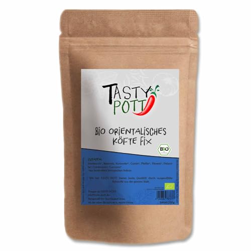 Tasty Pott Bio Orientalisches Köfte Fix 1000 Gramm | Kochen & Braten | Würzen & Verfeinern | Köfte Hackfleischbällchen | Knoblauch Koriander Cumin Pfeffer | Bioqualität | Vorteilsbeutel Vorratspackung von TASTY POTT