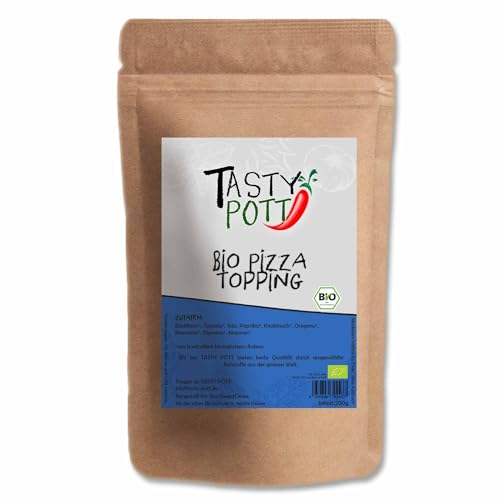 Tasty Pott Bio Pizza Topping 1000g Beutel | Kochen & Backen | Pizza Italien italienisch Nudeln Soße | Gewürz würzen authentisch Bio | Geschmack Genuss | Nachfüllbeutel Vorteilspackung von TASTY POTT