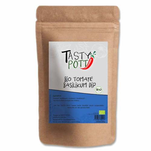 Tasty Pott Bio Tomate Basilikum Dip 1000g Beutel | Kochen & Marinieren | Dip & Soße | schnelle Küche | hochwertig Bioprodukt | Geschmack & Genuss | Vorteilspackung Vorratsbeutel von TASTY POTT