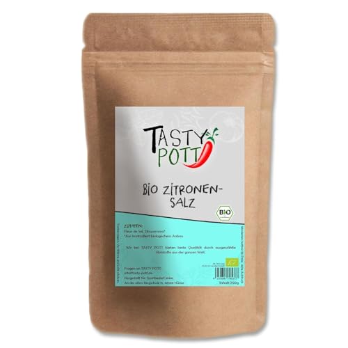 Tasty Pott Bio Zitronensalz 1000g Beutel | Salz salzig | Kochen Würzen | Geschmack Genuss | Aroma Zitrone Citrus | Qualität Bio hochwertig besonders | Vorteilsbeutel Vorratspackung von TASTY POTT