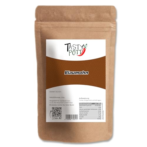 Tasty Pott Blaumohn I Zum Backen I Mohn I Müslibowl I Porridge I Mohnsaat I Vegane Küche I Im Beutel 1000g (2x1000g) von TASTY POTT