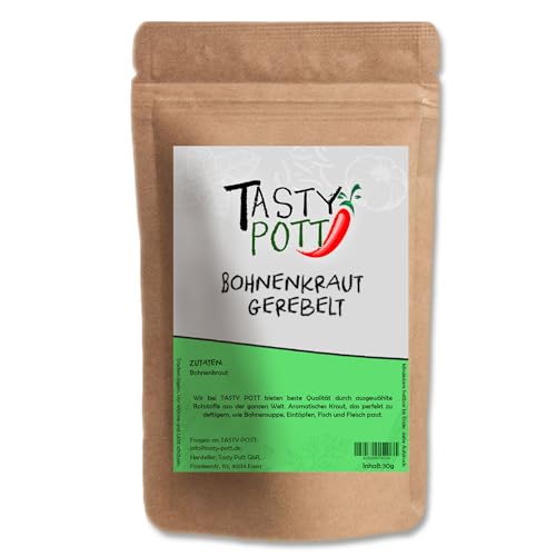 Tasty Pott Bohnenkraut gerebelt | Suppenkräuter | Gewürz | Deftige Küche | Für Suppen Eintöpfe Salate | Bohnensalat | Verschiedene Größen (1000g Beutel) von TASTY POTT