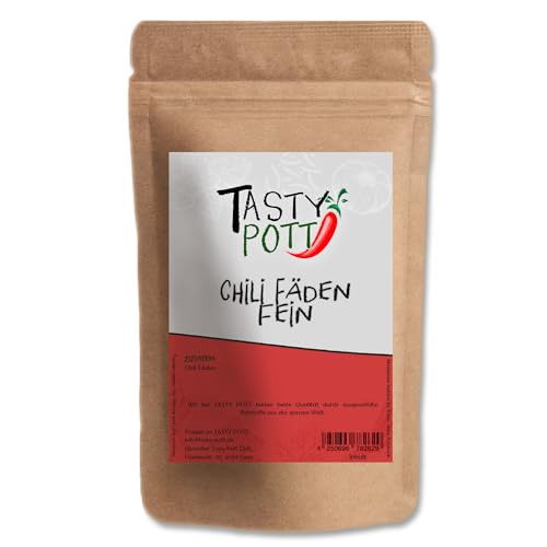 Tasty Pott Chili Fäden fein Mild Chili Gewürze I Gewürzmischungen I Spicy I Scharfe Gewürze I Spices I Chilis I Chilipulver I Pikante Küche 100g von TASTY POTT