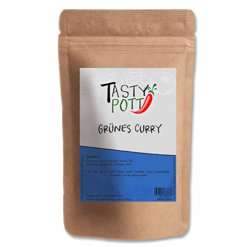 Tasty Pott Grünes Curry 1000 Gramm | Gewürzmischung Aromatisch Exotisch Würzig | Würzen & Kochen | Gewürze Geschmack authentisch | Vorteilsspackung Nachfüllbeutel von TASTY POTT