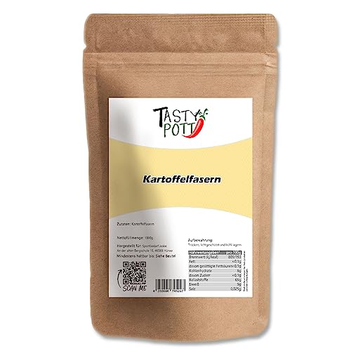 Tasty Pott Kartoffelfasern I Ballaststoffhaltige Fasern aus Kartoffeln I Vegane Ernärhung I Natürliches Bindemittel I Kartoffelmehl zum Backen und Kochen I Im Beutel 1000g (2x1000g) von TASTY POTT