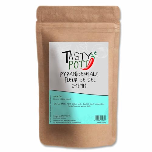 Tasty Pott Pyramidenflocken Fleur de Sel 1000g Beutel | Salz salzig besonderes Salz | hochwertig Pyramiden Salz | Steak Fleisch Gemüse | Kochen & Würzen | Vorteilspackung Vorratsbeutel von TASTY POTT