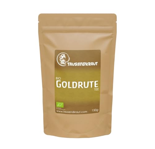 Goldrutentee Bio 150g | Premium Goldrutenkraut aus kontrolliert biologischem Anbau | Wohltuender Tee aus der Gewöhnlichen Goldrute | Perfekt für Entspannung von TAUSENDKRAUT FÜR MEHR LEBENSQUALITÄT!