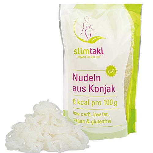 Slimtaki PREMIUM BIO Konjak Nudeln - 200g - Zertifizierte BIO Qualität - Low-Carb - Shirataki, Glucomannane - Für eine ausgewogene Ernährung - Deutsche Marke - Geruchsneutral - Nudeln aus Konjak von TAUSENDKRAUT FÜR MEHR LEBENSQUALITÄT!