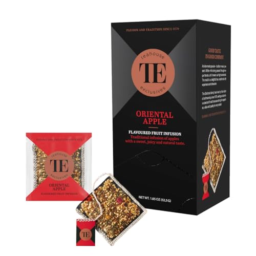 Teahouse Exclusives Luxury Tea Bag Oriental Apfel, 15 Beutel - Traditionelle Apfeltee-Mischung mit saftig-süßem, natürlichem Geschmack von TE - Teahouse Exclusives