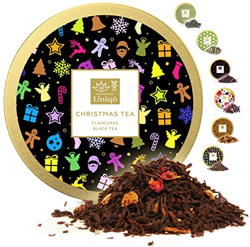 Tea Uniqo - Weihnachtstee (90g) aus Schwarztee in Geschenk Box, Kleinigkeit zu Weihnachten | Loser Tee Geschenk von TEA Uniqō