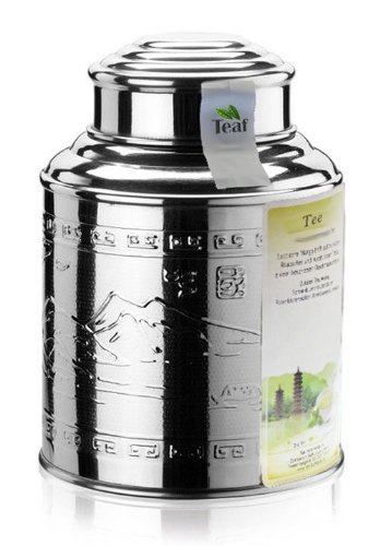 CHINA GREEN JINGSHAN - grüner Tee - im Tea Caddy (Teedose) - Ø98 mm, Höhe 135mm (100g) von TEAF