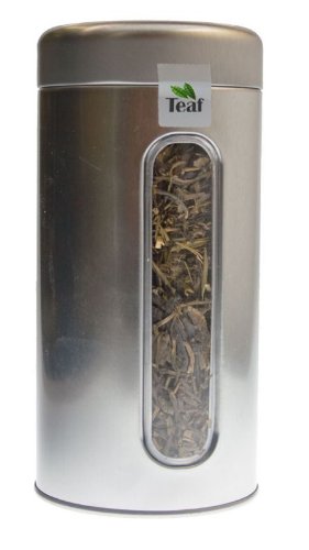 CHINA JASMIN TAI MU LONG ZHU - grüner Tee - in Silber Dose rund (Teedose) - Ø 76 mm, Höhe 153 mm (100g) von TEAF