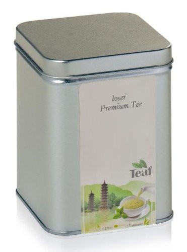 GUTE ERNTE - Aromatisierter grüner Tee - in Silver Dose (Teedose) - 90x90x112mm (200g) von TEAF