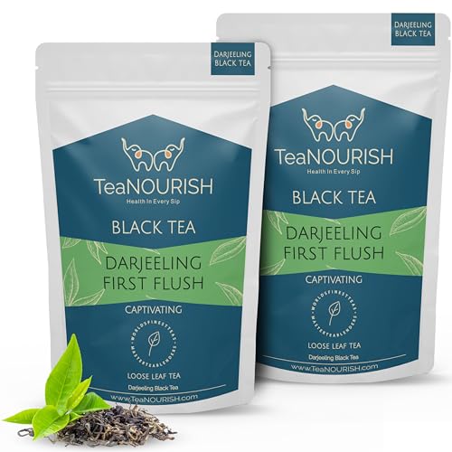 TeaNOURISH Darjeeling First Flush Black Tea | Single Estate Refreshing & Aromatic | Loose Leaf Tea | Freshly Sourced Direct From Origin - 1.76oz/50g (Pack of 2) von TEANOURISH