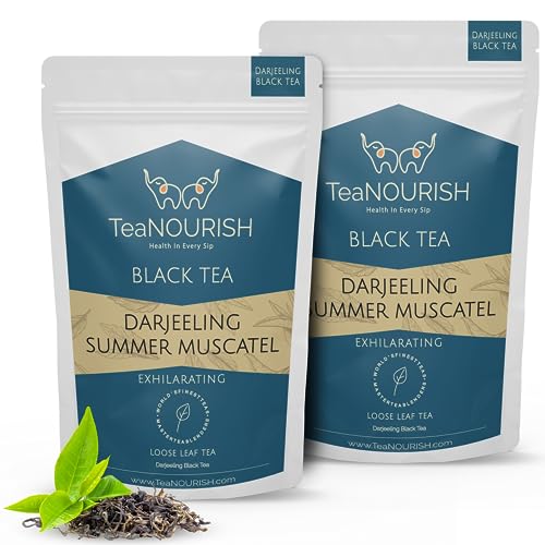 TeaNOURISH Darjeeling Summer Muscatel Black Tea | Second Flush Loose Leaves | Full Bodied, Musky Fragrance with Floral Notes | Freshly Sourced Direct From Origin - 3.53oz/100g (Pack of 2) von TEANOURISH