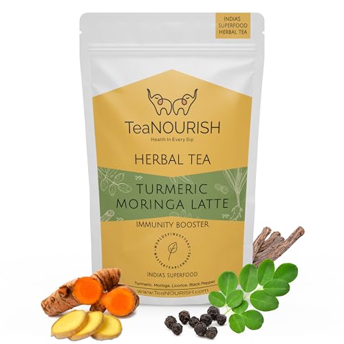 TeaNOURISH Turmeric Moringa Latte | Blend of Indian Superfoods Turmeric, Moringa, Licorice & Black Pepper | Supports Immunity | 100% NATURAL INGREDIENTS - 3.53oz/100g von TEANOURISH