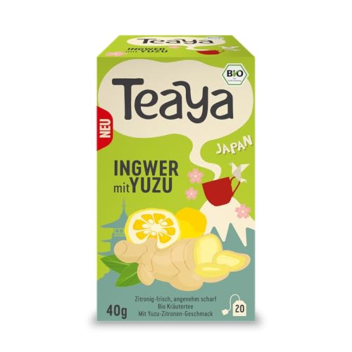 Teaya – Japan - Bio Ingwer Yuzu Kräutertee - Intensiver, fruchtig-scharfer Teegenuss - vegan & glutenfrei - natürlich & harmonisch, ideal für Auszeiten (5 x 20 Filterbeutel) von TEAYA