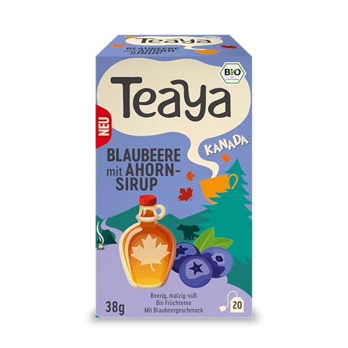 Teaya – Kanada - Bio Blaubeere mit Ahornsirup – Fruchtig-süßer Genuss - Vegan & Glutenfrei - Natürlicher Früchtetee mit kanadischem Ahornsirup (5 x 20 Filterbeutel) von TEAYA